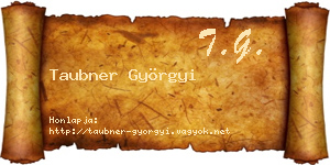 Taubner Györgyi névjegykártya